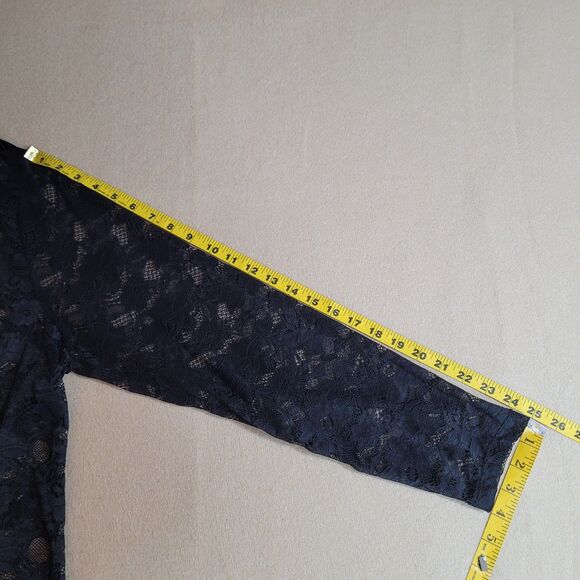 Torrid Black Floral Lace Top 2X Sheer Long Sleeve Mock Neck Whimsigoth Romantic - Picture 5 of 12